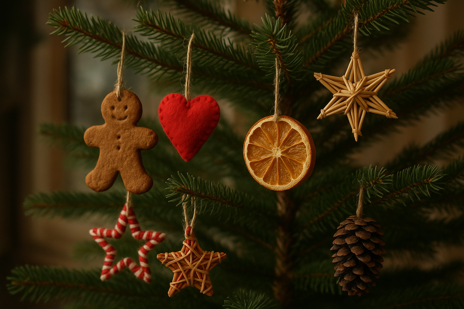 hjemmelaget julepynt - Illustration